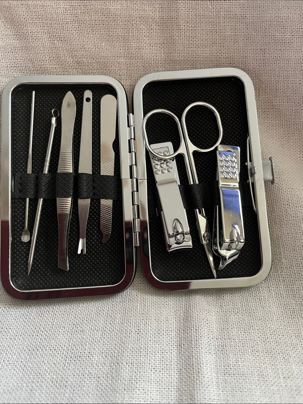 Green Silver Stainless Steel Travel Manicure Set